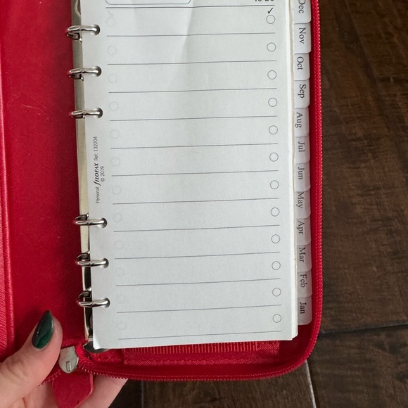 Tumi Red Leather Zip Wallet - Picture 5 of 8